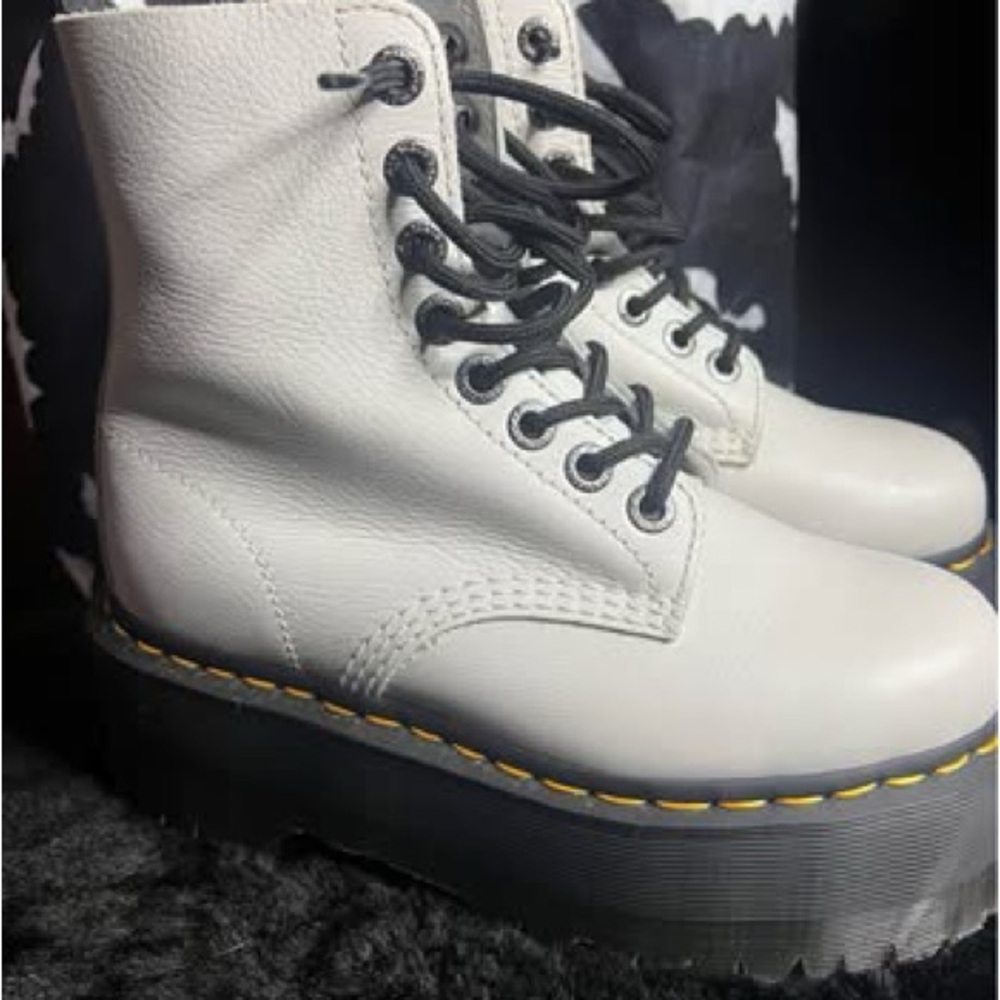 Stylish Dr Martens White Platform Boots